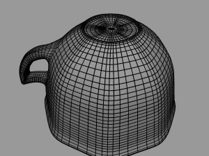 teacup red glazed 3D Model
