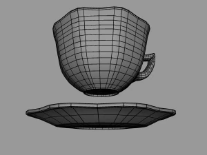 teacup red glazed 3D Model