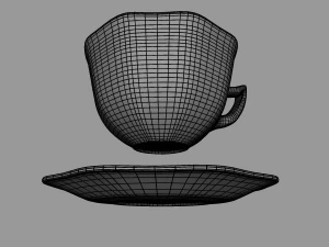 teacup red glazed 3D Model