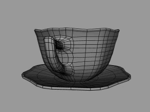 teacup red glazed 3D Model