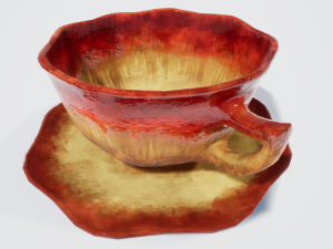 teacup red glazed 3D Модель