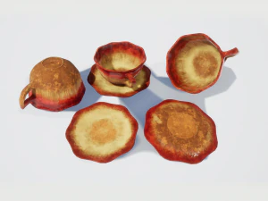 teacup red glazed 3D Model
