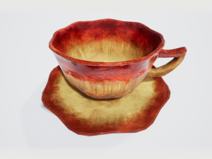 teacup red glazed 3D Модель