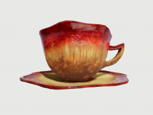 teacup red glazed 3D Модель