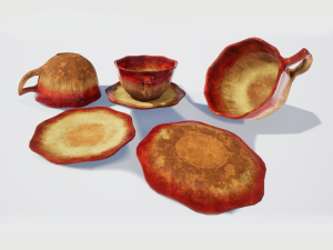 teacup red glazed 3D Модель