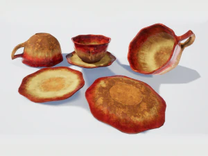 teacup red glazed 3D Model
