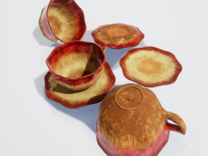 teacup red glazed 3D Model