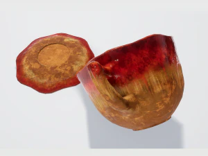 teacup red glazed 3D Model