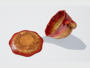 teacup red glazed 3D Модель