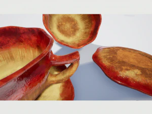 teacup red glazed 3D Model