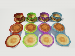 teacup and saucer colors 3D Модель