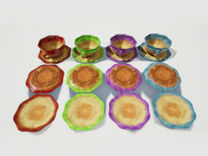 teacup and saucer colors 3D Model