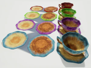 teacup and saucer colors 3D Model
