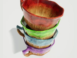 teacup and saucer colors 3D Model