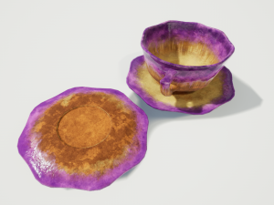 teacup and saucer colors 3D Модель