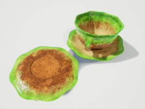 teacup and saucer colors 3D Модель