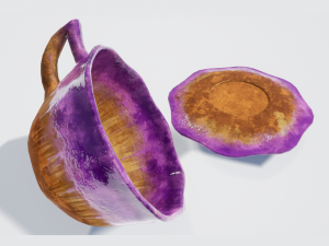 teacup and saucer purple glazed Modelo 3D