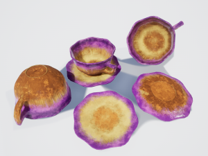 teacup and saucer purple glazed Modelo 3D