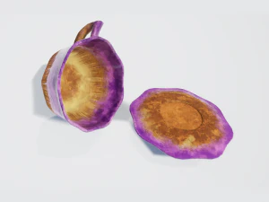 teacup and saucer purple glazed 3D Model