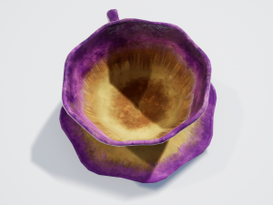 teacup and saucer purple glazed Modelo 3D