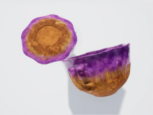 teacup and saucer purple glazed 3D Model