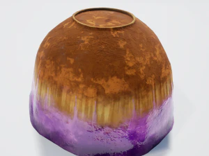 teacup and saucer purple glazed 3D Model