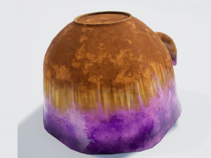 teacup and saucer purple glazed Modelo 3D