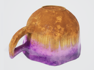 teacup and saucer purple glazed Modelo 3D