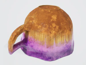 teacup and saucer purple glazed 3D Model