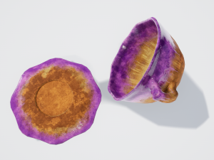 teacup and saucer purple glazed Modelo 3D
