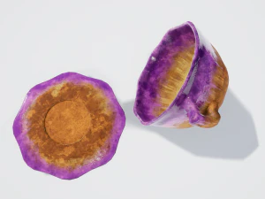teacup and saucer purple glazed 3D Model