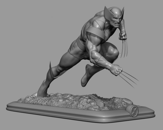 wolverine 3D Print Model .c4d .max .obj .3ds .fbx .stl .blend 