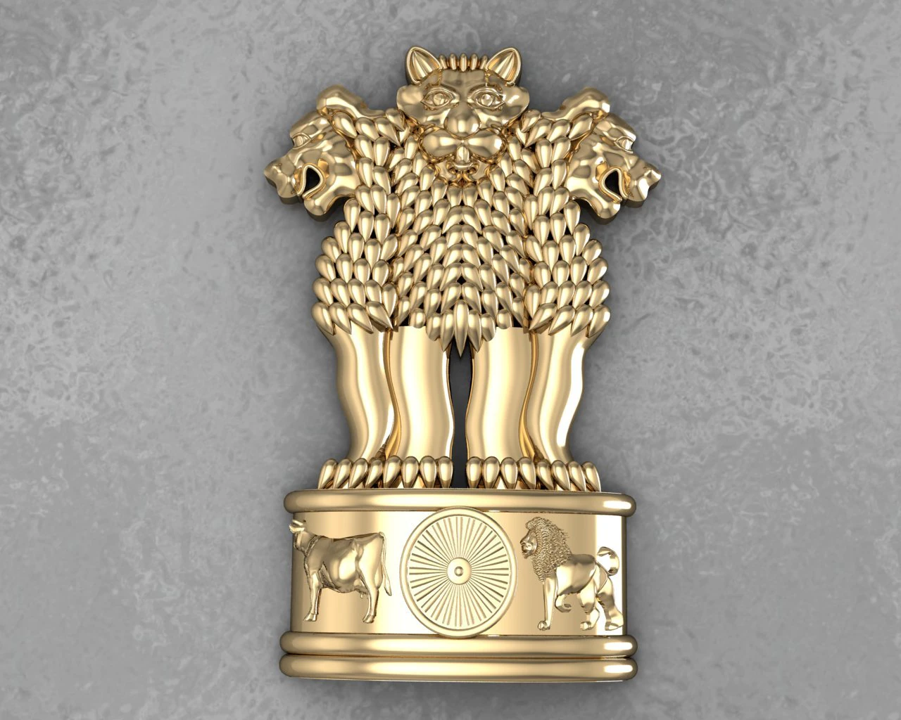 ashoka stamb pendent 3D Model .c4d .max .obj .3ds .fbx .stl .blend 