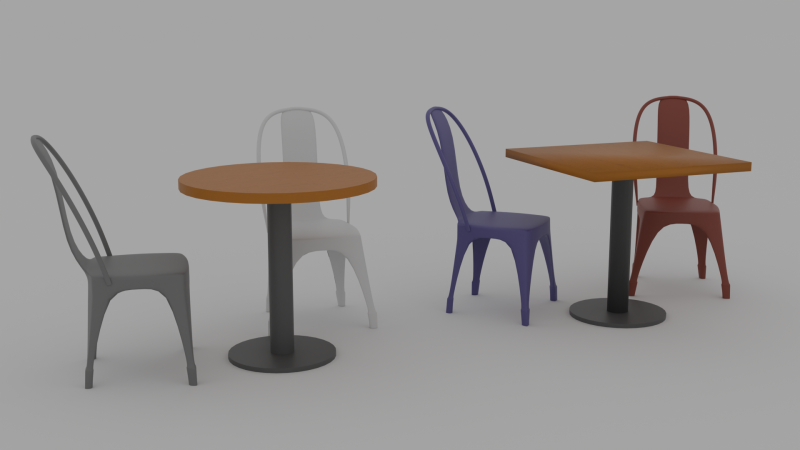Coffee Furniture 3D Model .c4d .max .obj .3ds .fbx .stl .blend 
