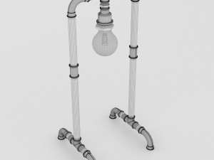 steampunk design retro art lamp Modello 3D