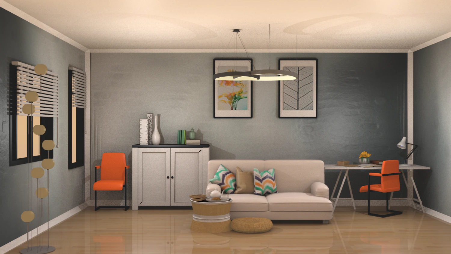 living room isometric lowpoly 3D Model .c4d .max .obj .3ds .fbx .stl .blend