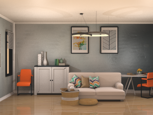 living room isometric lowpoly 3D Model