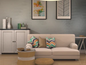 living room isometric lowpoly 3D Model