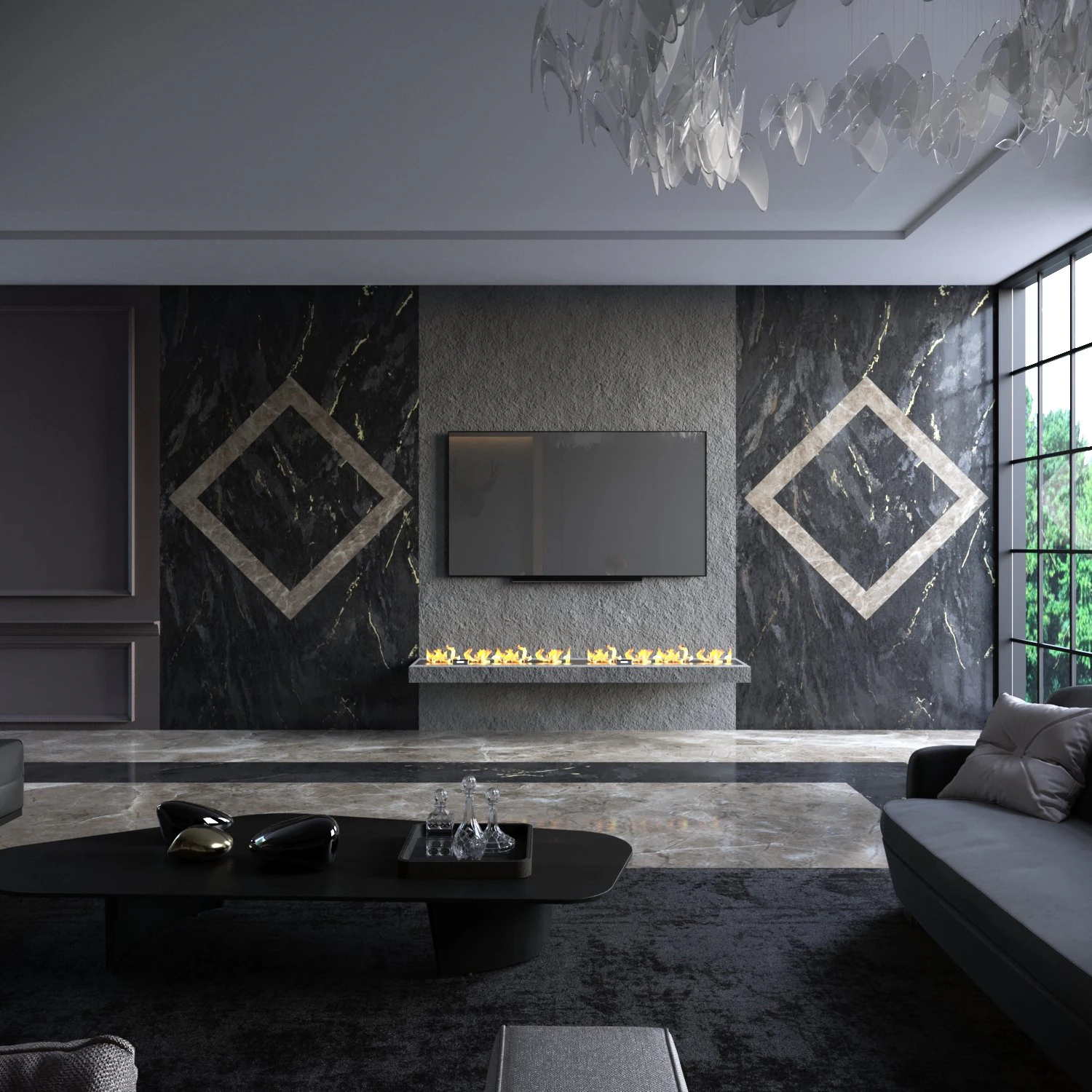 Interior - Cena 3D da sala de estar - 070122 Modelo 3D .c4d .max .obj .3ds .fbx .stl .blend
