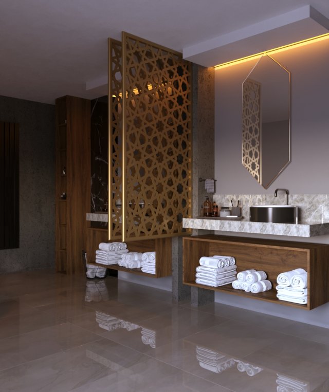 Interior-Bathroom - 210223 3D Model .c4d .max .obj .3ds .fbx .stl .blend 