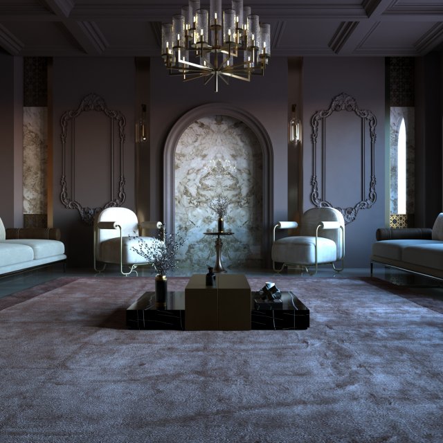 Interior - Livingroom - 080323 Modèle 3D .c4d .max .obj .3ds .fbx .stl .blend 