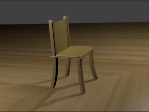 3d wooden chair with leather 3D Model