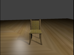 3d wooden chair with leather 3D Model