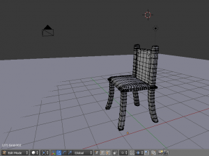 3d wooden chair with leather 3D Model