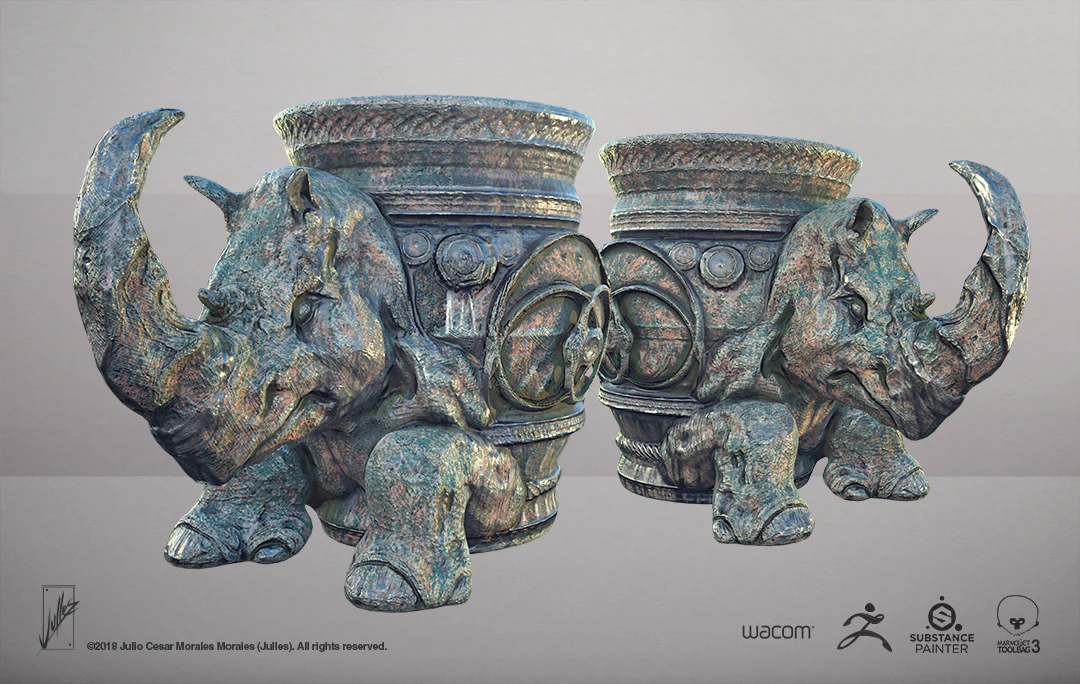 rhino jar 3D Print Model .c4d .max .obj .3ds .fbx .stl .blend 
