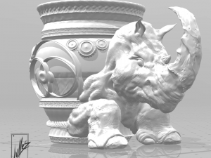 rhino jar Modelo de Impressão 3D