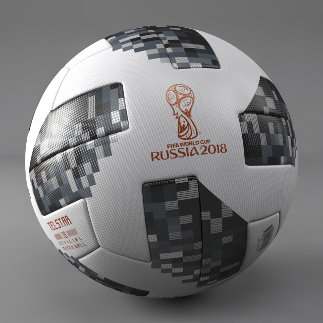 adidas telstar 18 fifa world cup ball on grass scene 3D in 3DExport