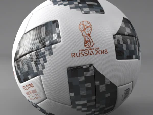 adidas telstar 18 FIFA WM-Ball auf Rasenszene 3D Modell