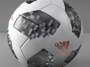 adidas telstar 18 FIFA WM-Ball auf Rasenszene 3D Modell