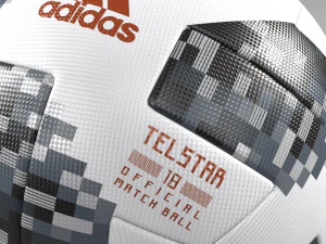 adidas telstar 18 FIFA WM-Ball auf Rasenszene 3D Modell